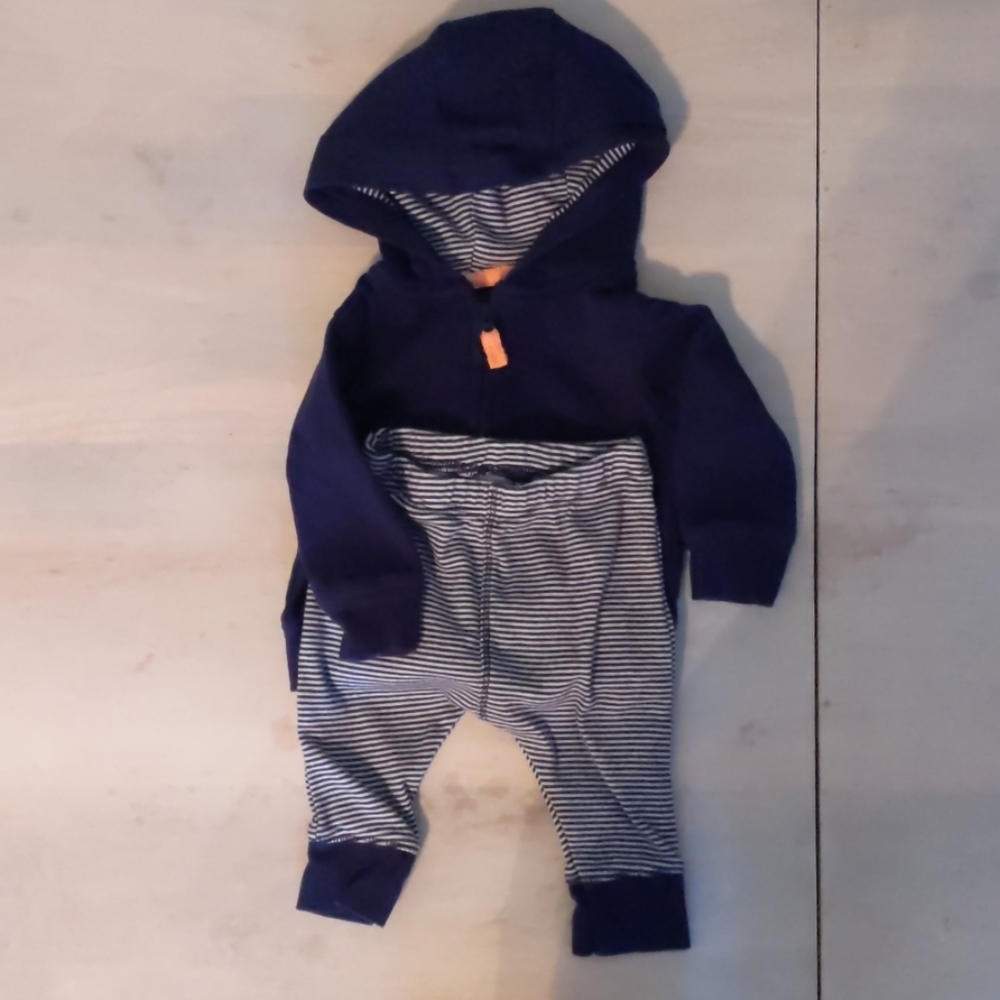 👶3/$12 - two peice set, navy blue and white